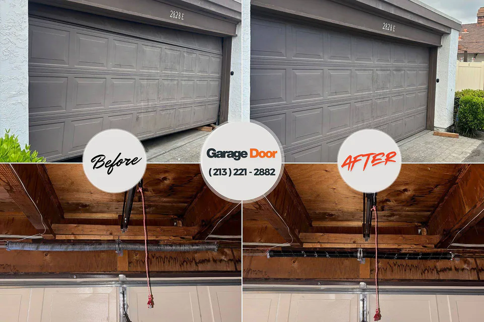 Before and after: garage door repair Beaver Dam Lake, NY